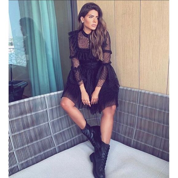 Sandra Mansour x H&M Tulle Lace Black DRESS - Picture 1 of 4